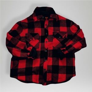 Vintage Red and Black Plaid Flannel Shirt